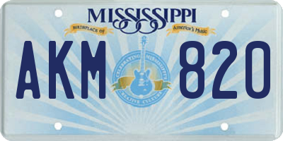 MS license plate AKM820