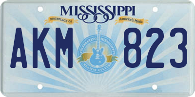 MS license plate AKM823