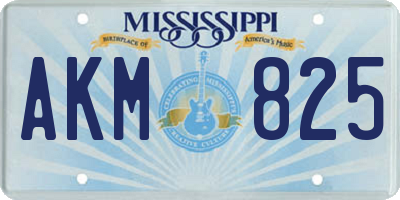 MS license plate AKM825