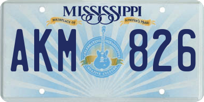 MS license plate AKM826