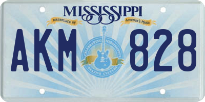 MS license plate AKM828