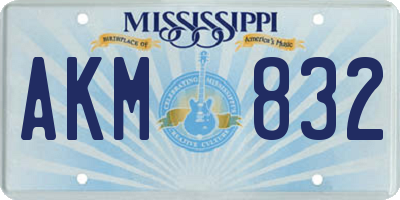 MS license plate AKM832