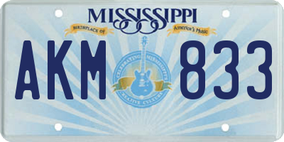MS license plate AKM833