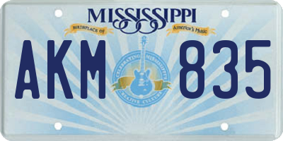 MS license plate AKM835
