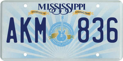 MS license plate AKM836