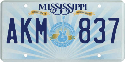 MS license plate AKM837
