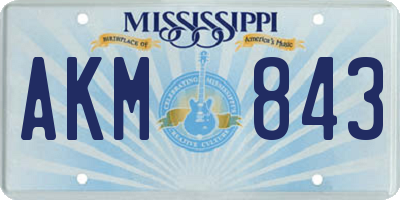 MS license plate AKM843