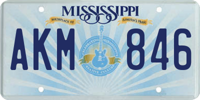 MS license plate AKM846