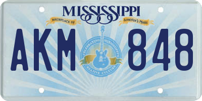 MS license plate AKM848
