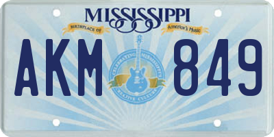 MS license plate AKM849