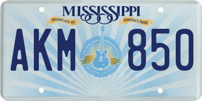 MS license plate AKM850