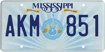 MS license plate AKM851
