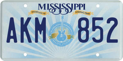 MS license plate AKM852