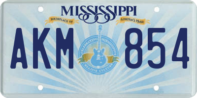 MS license plate AKM854