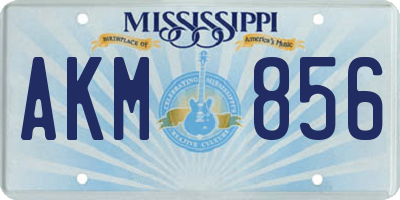 MS license plate AKM856