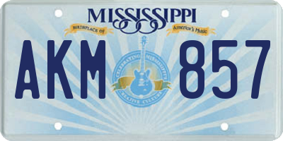 MS license plate AKM857