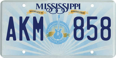MS license plate AKM858