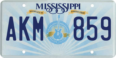 MS license plate AKM859
