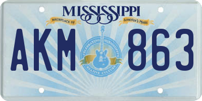 MS license plate AKM863