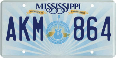 MS license plate AKM864