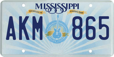 MS license plate AKM865