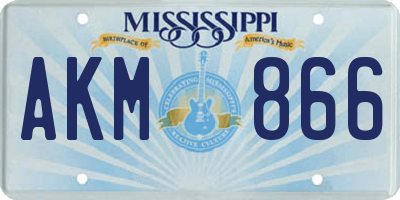MS license plate AKM866