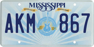 MS license plate AKM867