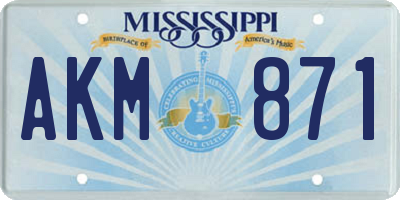 MS license plate AKM871