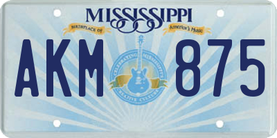 MS license plate AKM875