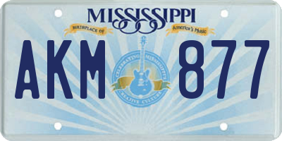 MS license plate AKM877