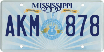 MS license plate AKM878