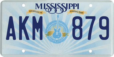 MS license plate AKM879