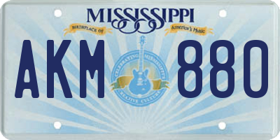 MS license plate AKM880