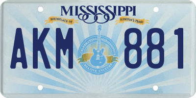 MS license plate AKM881