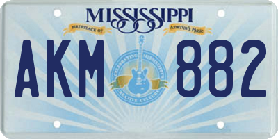 MS license plate AKM882