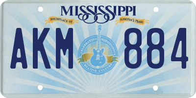 MS license plate AKM884