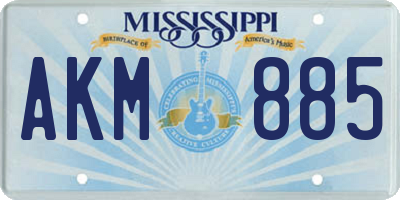 MS license plate AKM885