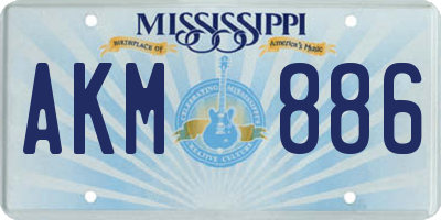 MS license plate AKM886
