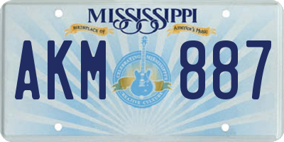 MS license plate AKM887