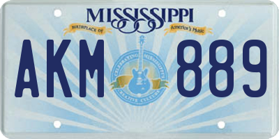 MS license plate AKM889