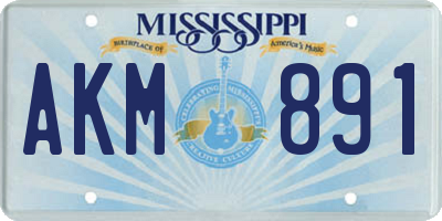 MS license plate AKM891