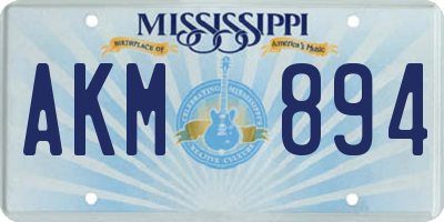 MS license plate AKM894