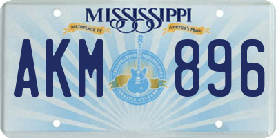 MS license plate AKM896
