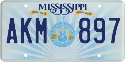 MS license plate AKM897