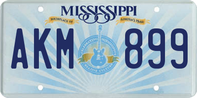 MS license plate AKM899