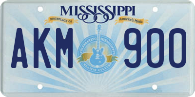 MS license plate AKM900