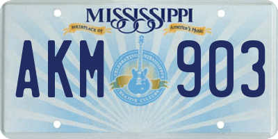 MS license plate AKM903