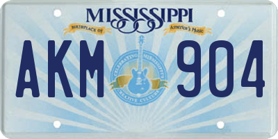 MS license plate AKM904