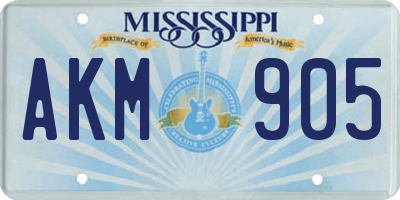 MS license plate AKM905