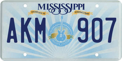 MS license plate AKM907